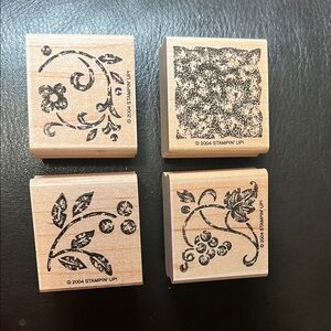 Stampin' Up! Floral and Leaf Stippled Stamps set of 4